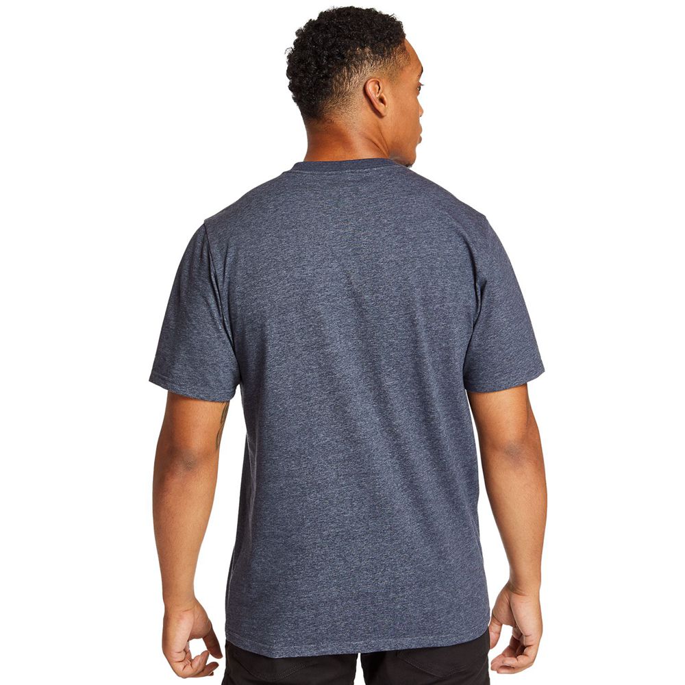 Timberland Mens T-Shirts PRO® Short Sleeve Base Plate Wicking Logo - Navy - India HF4173956